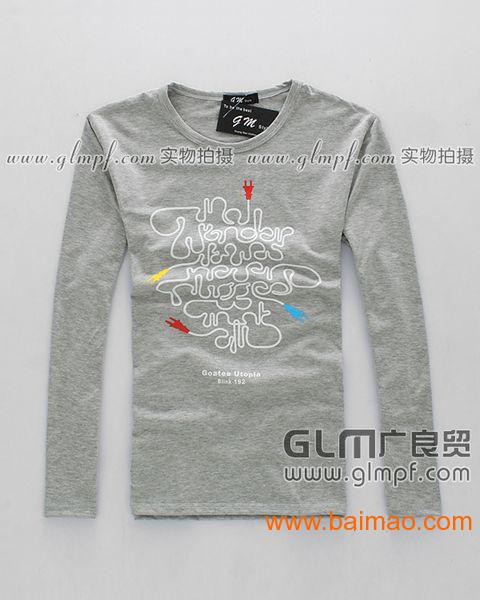男士长袖T恤衫批发山东男装长袖批发天津纯棉
