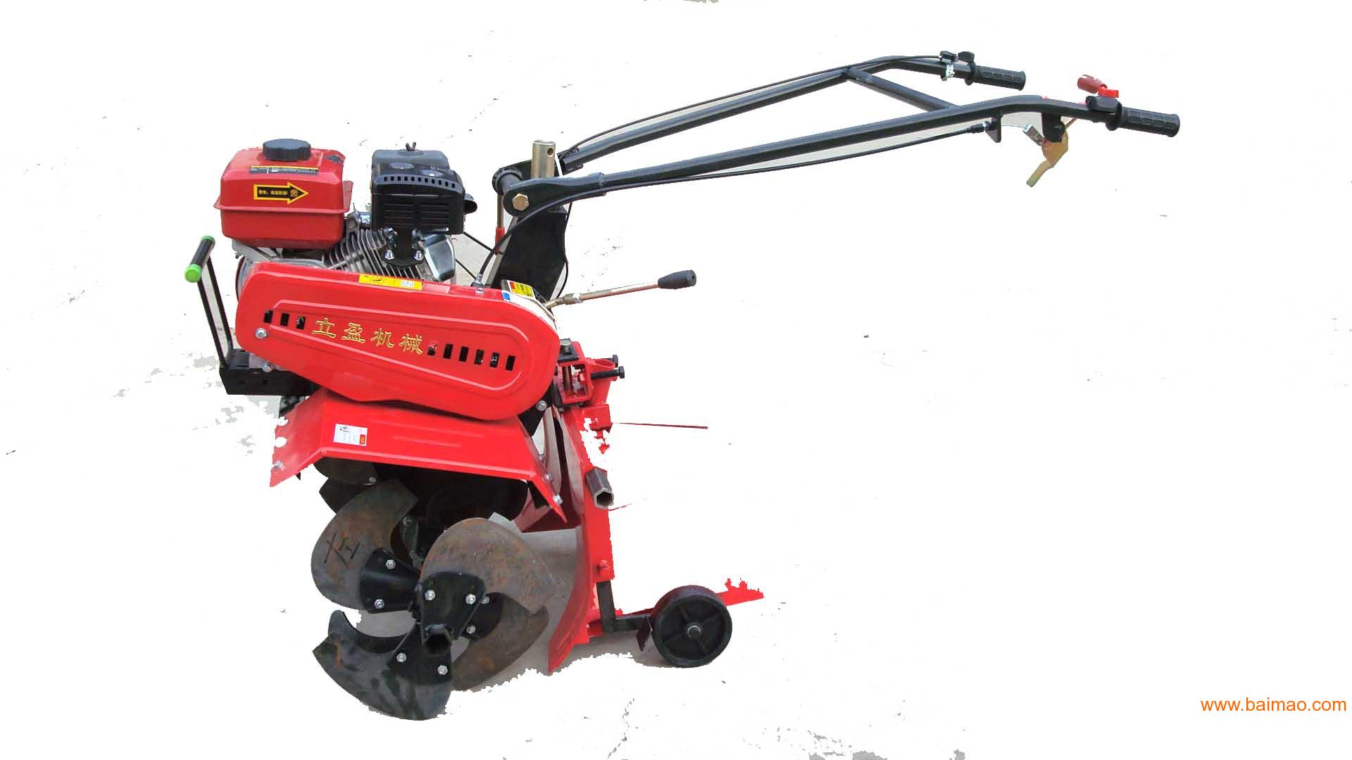 立盈微耕机以汽油机为动力,微耕机以整体式变速齿轮箱或皮带离合器