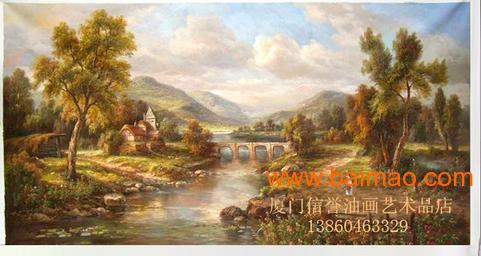 古典风景油画 山水风景画 别墅客厅风景画 客厅油画