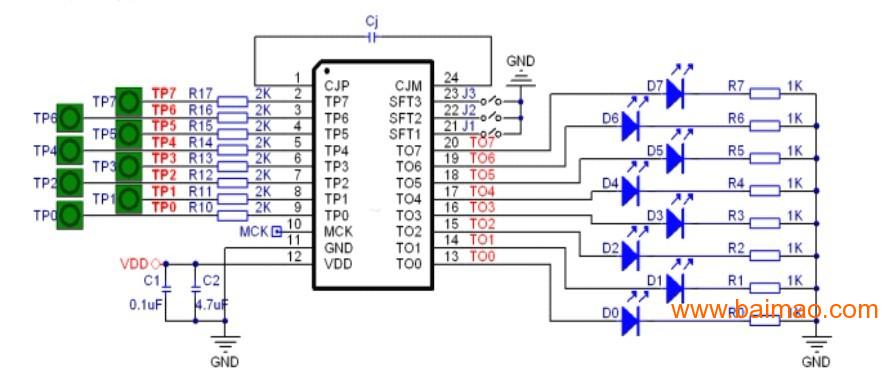 8通道触摸感应的触摸控制芯片GS1088,8通道