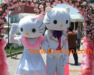 hellokitty婚庆卡通人偶,kt猫卡通服装厂家/批发/供应商