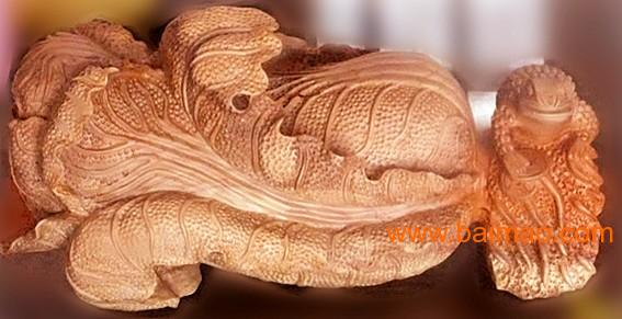 【厂家供应】批发、定制红豆杉根雕百财工艺品