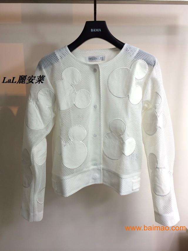 HELEN LEE白色网眼贴布米奇头夹克,HELEN