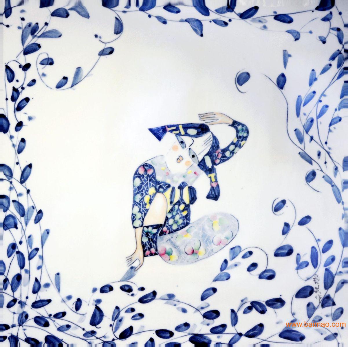 刘竟芳《童趣》陶瓷画
