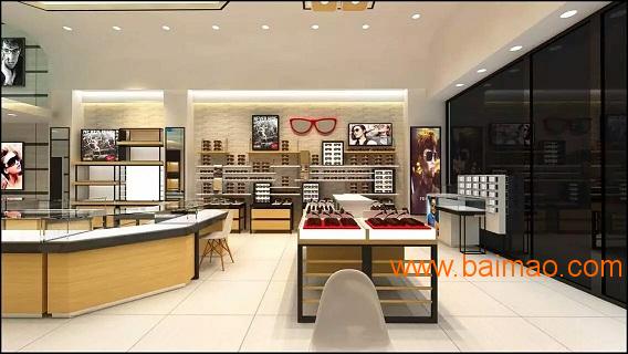 内蒙眼镜店装修_烤漆展示柜定做_柜台加工厂