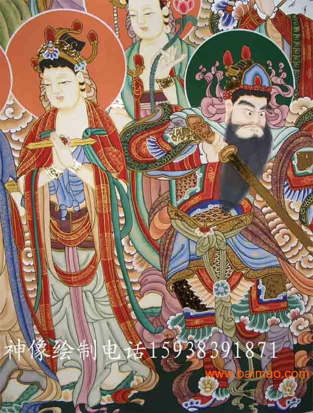 寺庙佛像壁画道观神像壁画古建筑彩画