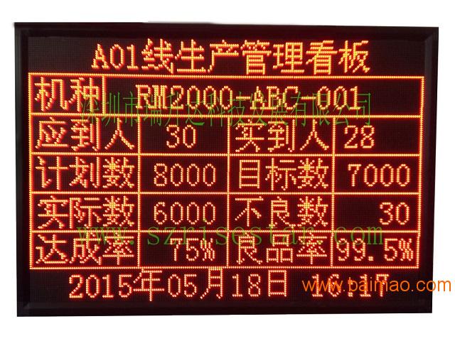 深圳瑞升达供应LED电子看板精益生产管理看板