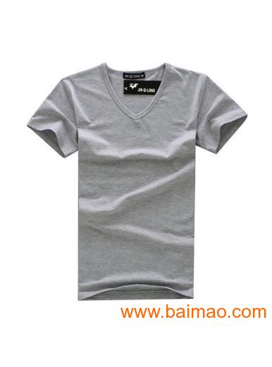 厂家直销精品低价服装纯色V领圆领男装低至1