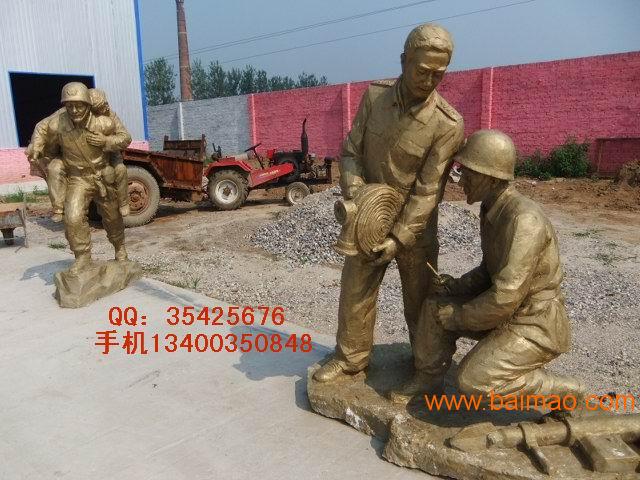 制作天津消防铜雕塑，消防人物铜雕塑制作厂