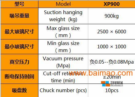 XP900KG玻璃真空吸吊机