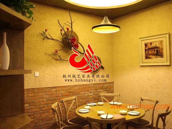杭州餐厅家具厂家 餐厅水曲柳桌椅 海鲜餐饮店桌椅厂