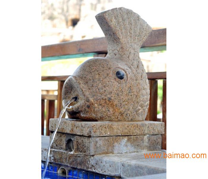 砂岩小鱼雕塑喷泉厂家 水景喷泉小鱼雕刻