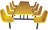 鹰潭食堂餐桌椅，八人连体桌椅