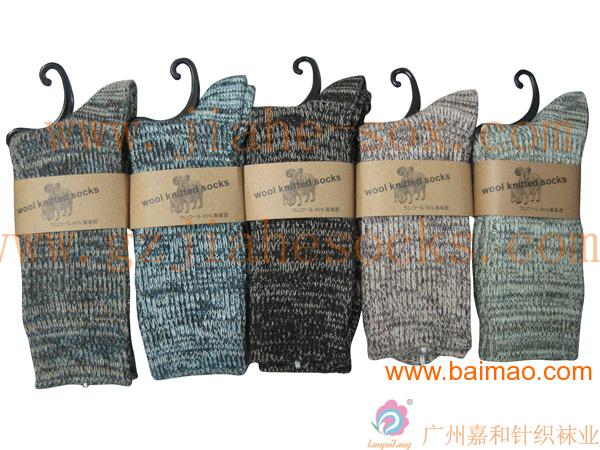 新款时尚 混色粗毛线袜 民族袜 羊毛袜，广州袜厂