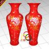 中国红牡丹大花瓶