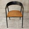 美式乡村风格铁艺做旧餐椅实木椅书房椅休闲咖啡椅