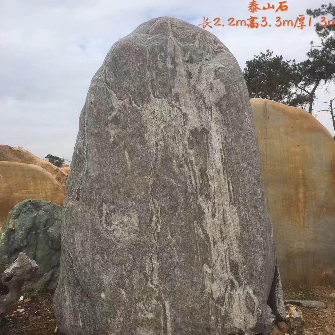 名富奇石场供应：约高2.9米泰山石 园林景石报价