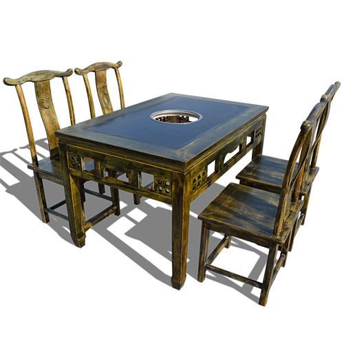 汕尾中餐厅家具中式实木餐桌老榆木桌子定做到众美德