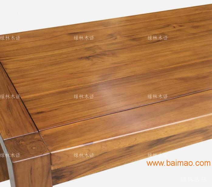 餐厅柚木家具**实木餐桌长方形1.5米餐台现代简约