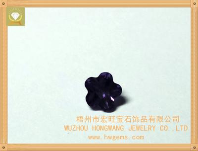 梅花形 紫色锆石梧州宏旺宝石厂家批发首饰饰品裸石配
