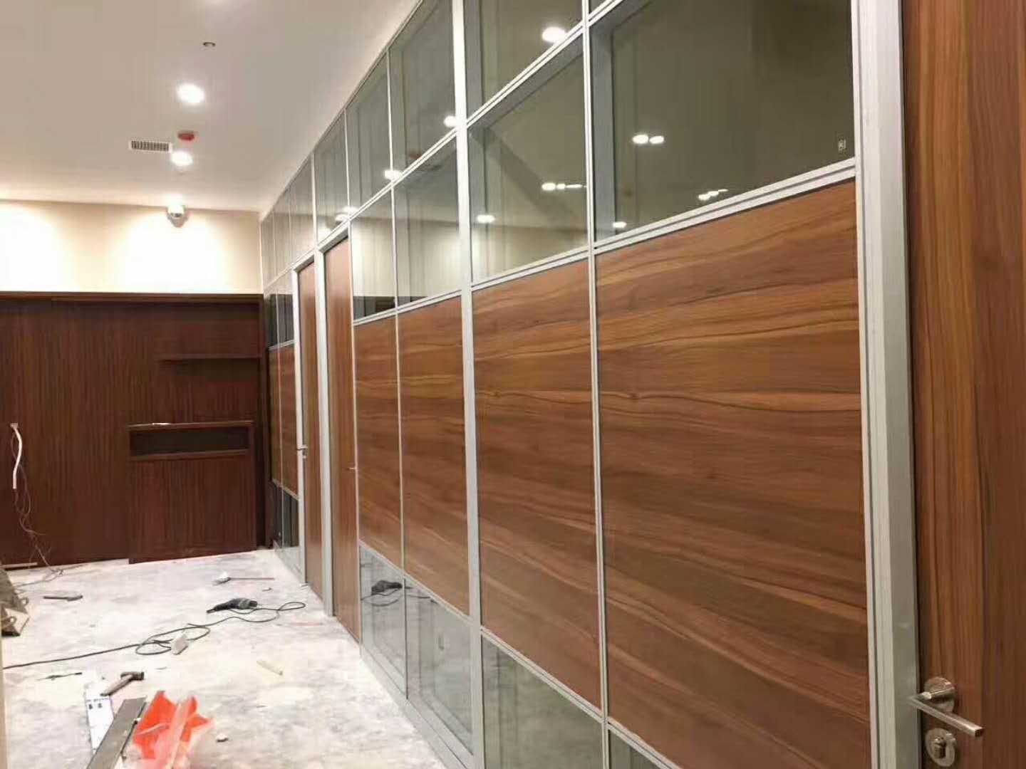 双玻百叶隔断单玻磨砂玻璃隔断办公室单玻隔断商场铝合