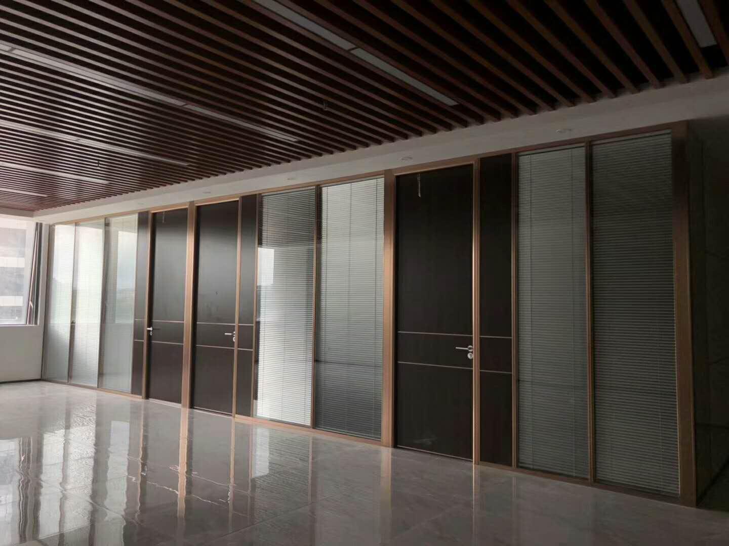 双玻百叶隔断单玻磨砂玻璃隔断办公室单玻隔断商场铝合