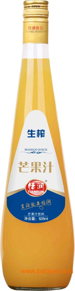 828ml大玻璃瓶装芒果汁