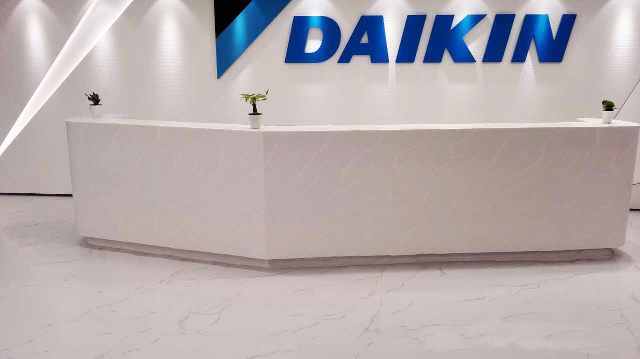 杜邦可丽耐人造石纯亚克力公司前台接待台异型接待台厂家批发供应商