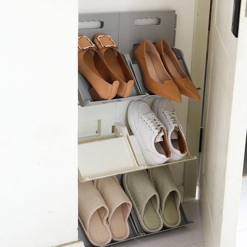 折叠立式鞋架DIY多功能鞋柜收纳柜免打孔壁挂收纳