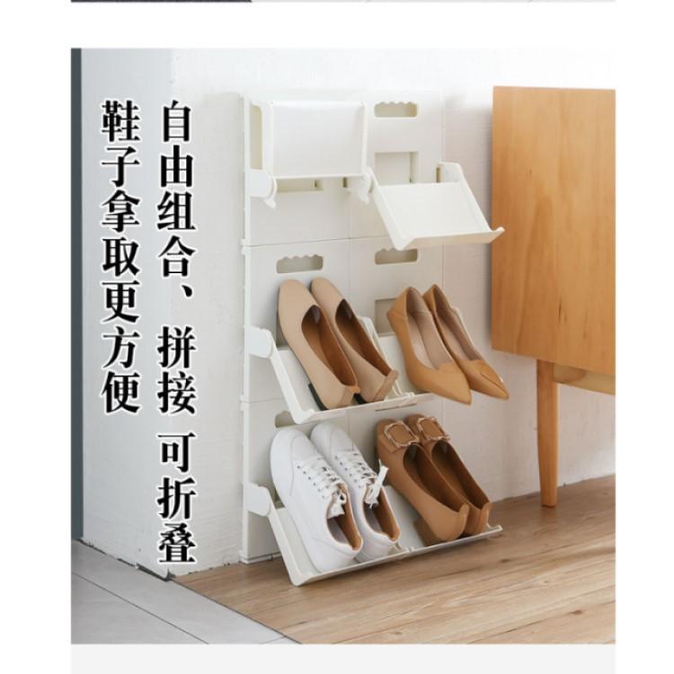 折叠立式鞋架DIY多功能鞋柜收纳柜免打孔壁挂收纳