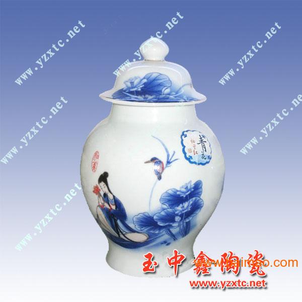 陶瓷茶叶罐 手绘瓷罐  储茶陶瓷罐
