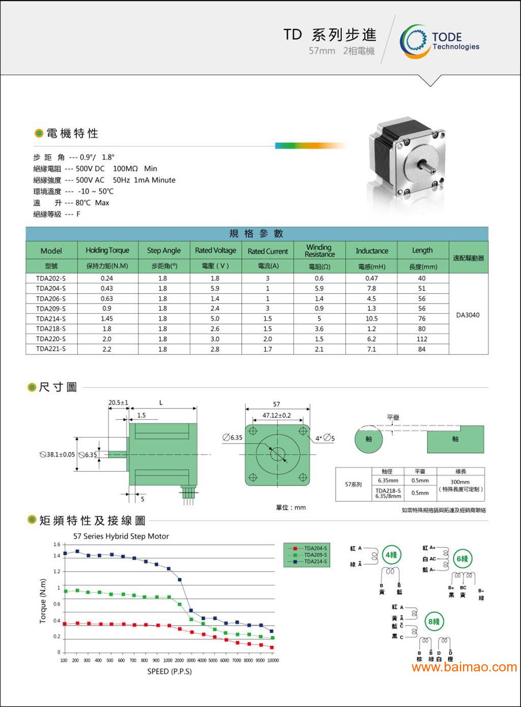 57系列 6.26步进电机 拓达科技