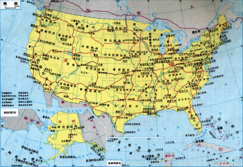 美国地图高清版图图片