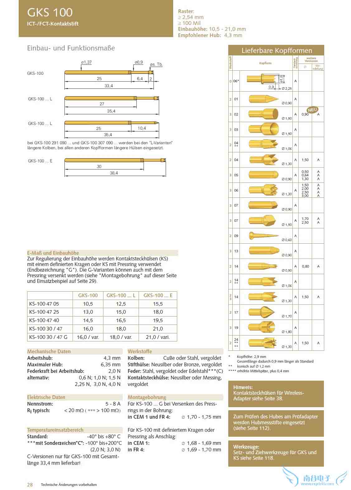 测试针厂家,ingun英钢探针,双头探针,测试针