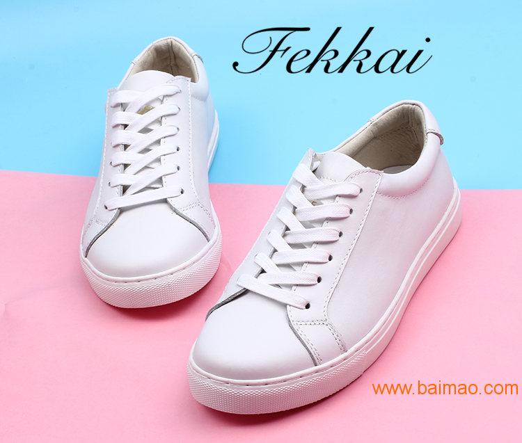 FEKKAI品牌女鞋 小白鞋 系带小白鞋