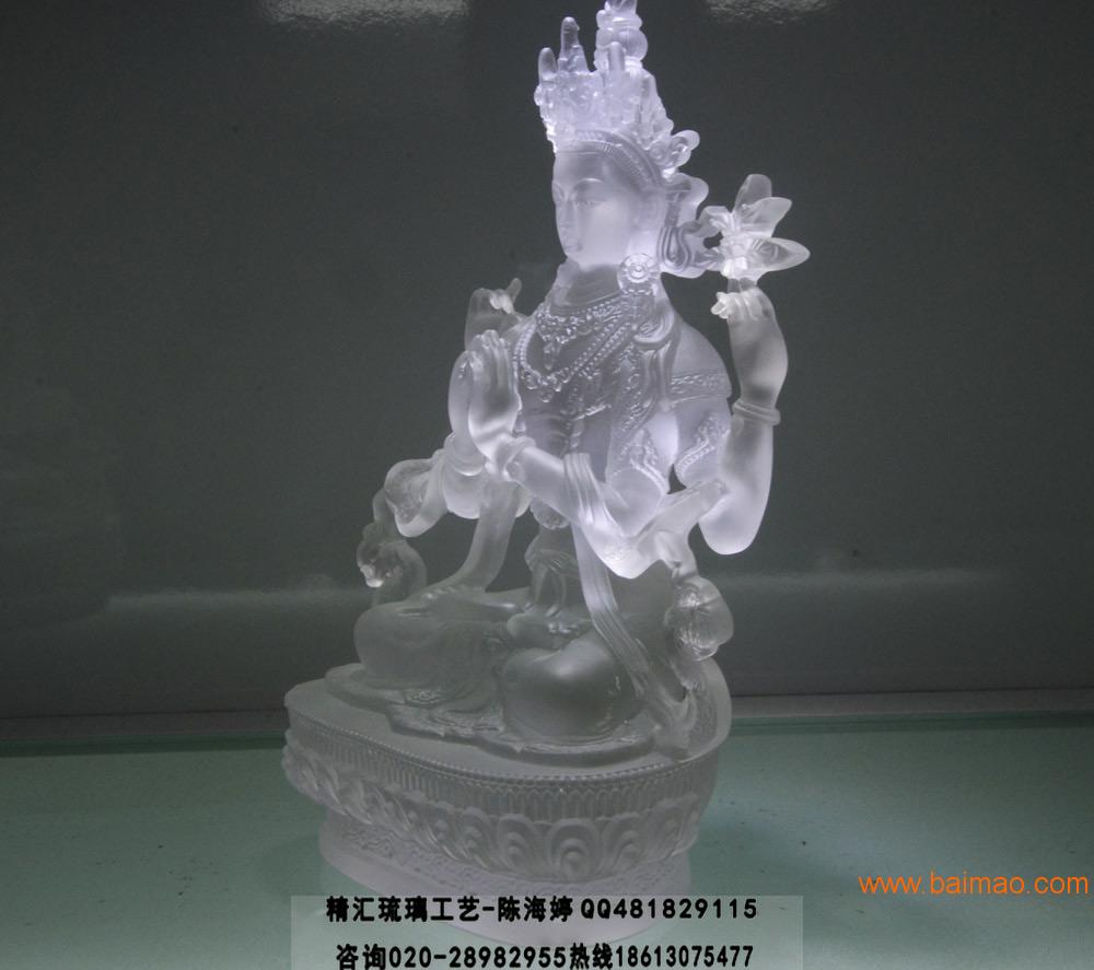 北京绿度母佛像定做批发 四臂观音琉璃佛像生产厂家