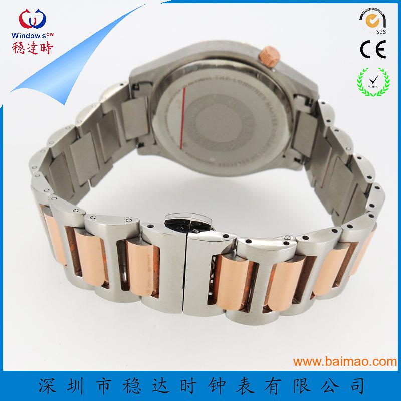 深圳礼品手表工厂 供应不锈钢多功能石英手表 男士表