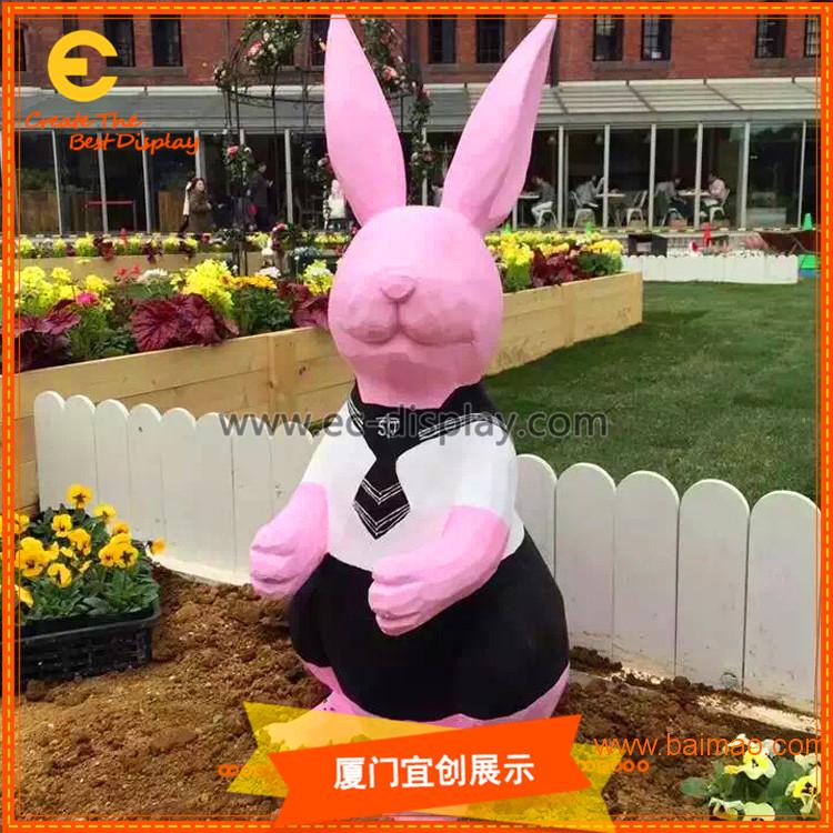 **兔子 玻璃钢兔子 彩绘兔子 月饼兔子