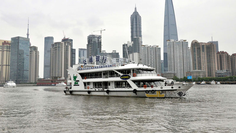江龙生产上海300客位钢玻旅游船40米钢玻旅游观