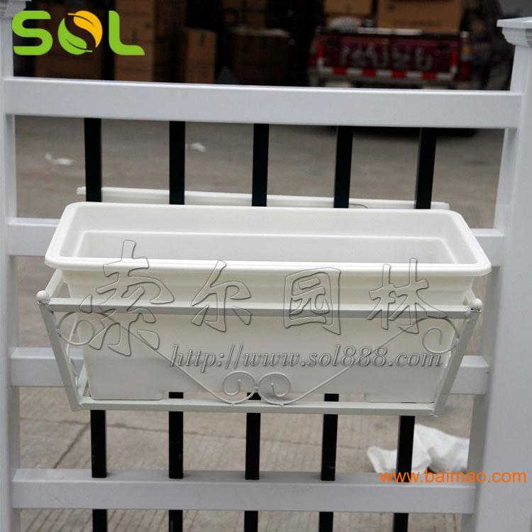 悬挂式护栏绿化箱 储水 白色时尚 简洁大方 栏杆