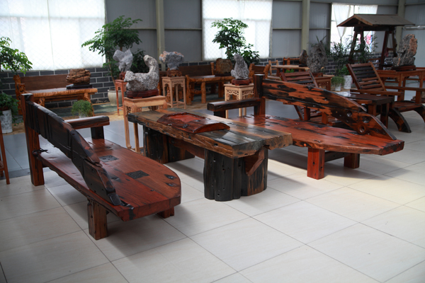 老船木家具茶几沉船木客厅阳台茶台船木茶桌椅组合