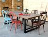 达芬餐厅家具新复古桌椅 工业风快餐订制400-6