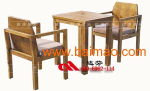 达芬餐厅家具新复古桌椅 工业风快餐订制400-6