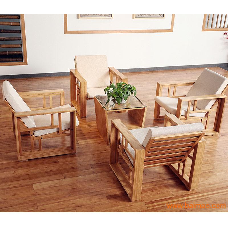 美时美器 竹家具创意家居休闲椅简约中式单人沙发套组厂家/批发/供应