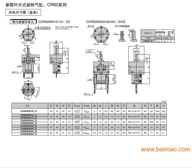 供应原装SMC摆动气缸CRB2BW10-100DZ