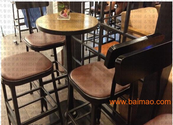 供应星巴克咖啡高桌子高脚餐椅 星巴克餐厅风格的家具