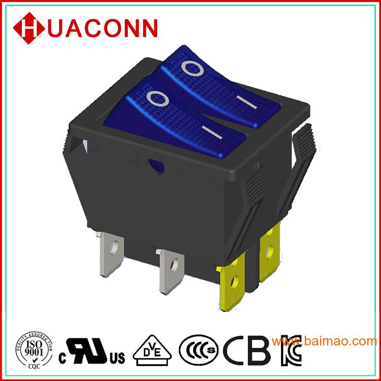 HUACONN供应CQC认证船形电源开关
