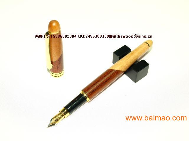 木制钢笔 拼木斜边式木制钢笔礼品钢笔PF0101B