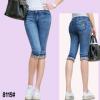 韩版女式大码牛仔裤紧身七分牛仔裤