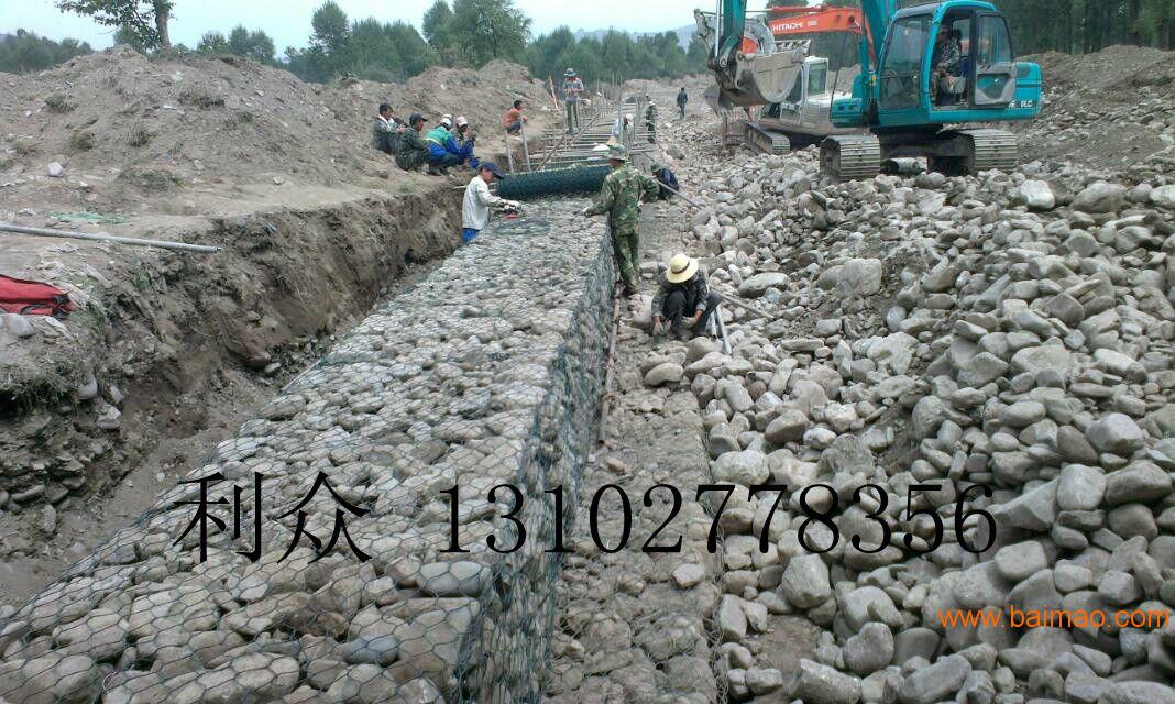 江河护坡高锌格宾石笼 河道生态改建覆塑格宾石笼网箱